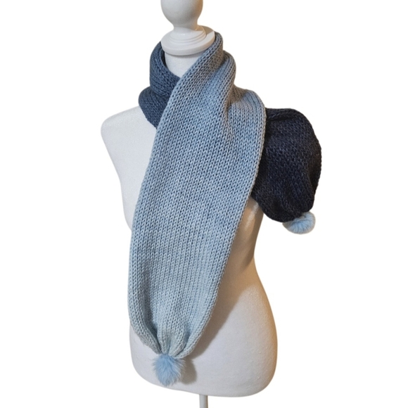Hand Crafted Other - Hand Crafted 13way scarf Crochet Handmade Blue Acrylic Textile Art One-of-a-kind